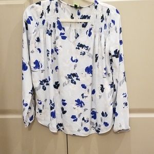 Blue floral Banana Republic blouse